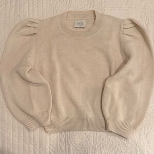 Loeffler Randall Cream Puff Sleeve Sweater Size Large